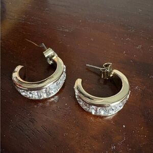 Elegant J. Crew Gold and Silver Hoop Earrings